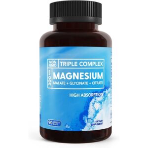 Pure Magnesium Supplement Capsules for Energy, Heart and Bone Health