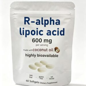 Premium R-Alpha Lipoic Acid Softgels – High Bioavailability Antioxidant with Coconut Oil